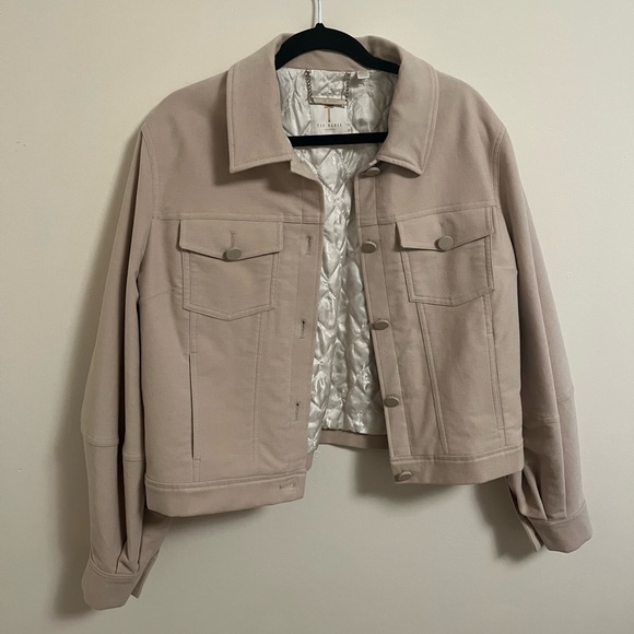 Ted Baker Light Brown Sofea Cropped Jacket with Balloon Sleeves, Size L - Picture 14 of 16